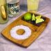 Handcrafted wooden margarita salt tray with a removable walnut cutting board, personalized, and salt well for the perfect cocktail prep.